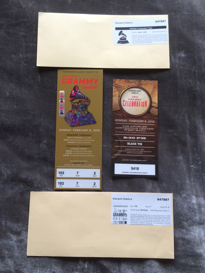 My Grammy tickets